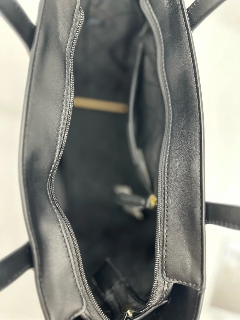 Michael Kors Black Saffiano Leather Tote with Gold MK Emblem
